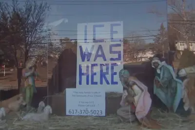 Boston Archdiocese calls for removal of ‘ICE was here’ sign from nativity scene